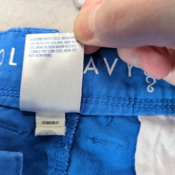 Old Navy Embroidered Anchor Crop Pants Women's 16 39x26" Blue Cotton Twill Beach - Picture 9 of 10